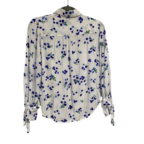 Anthropologie Maeve Blueberry Blithe Button Up Blouse Size 4 - Picture 7 of 9